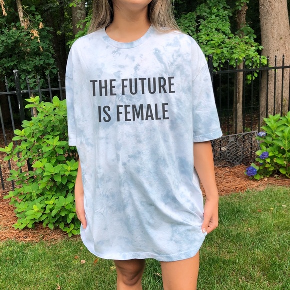 The Future Is Female Tie dyed Spring Top Shirt - Picture 2 of 4